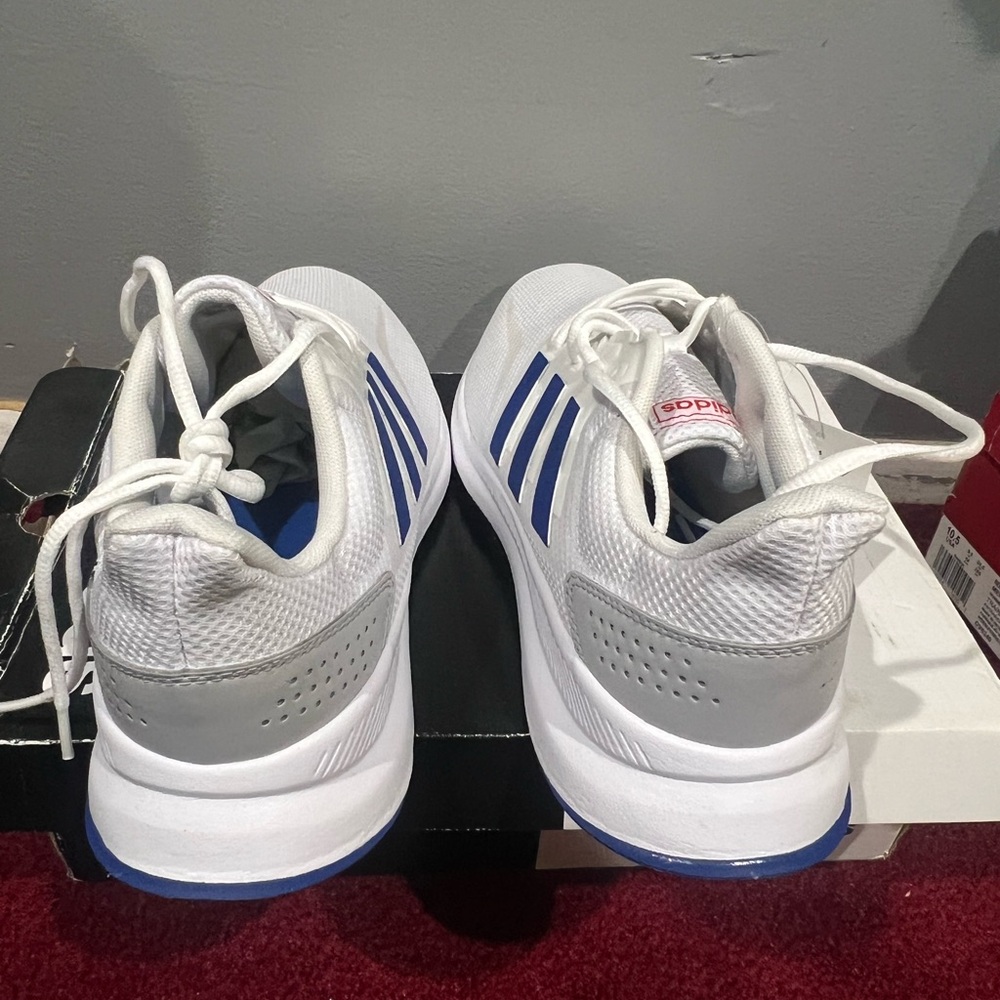 Adidas White and Blue Athletic Shoes